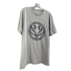 Men's Under Armour Gray Basketball Logo Short Sleeve Tee L